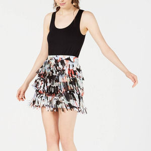 Bar iii Womens Fringe Mini Skirt Size M